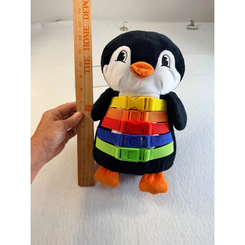 Buckle Toy Pippi Penguin Sensory Plush Learning Toy Numbers Zipper Fine Motor